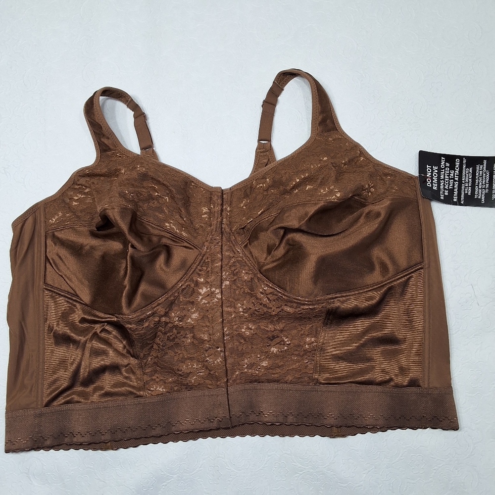 New Comfort Choice Wriless Bras Easy Enhancer Longline Posture Bra Plus Sz 52c View 2